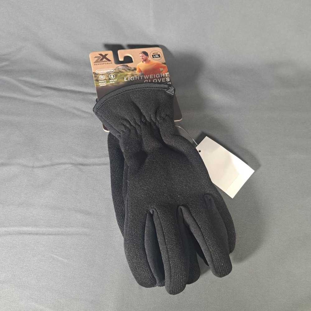 ZeroXposur Mens Lightweight Touchscreen Gloves Black L/XL‎ Winter Active Sport